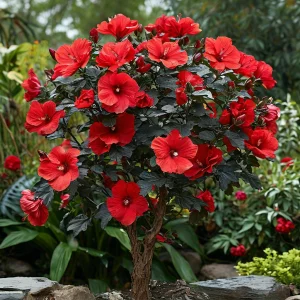 Гибискус Миднайт Роуз купить по цене от 269р. в интернет-магазине «Посадика» с доставкой почтой в в Кириллове и по всей России – [изображение №1].